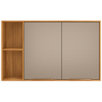Armário Aéreo de Cozinha Plena Demóbile 100%MDF 120cm 2 Portas Cinamomo e Nude
