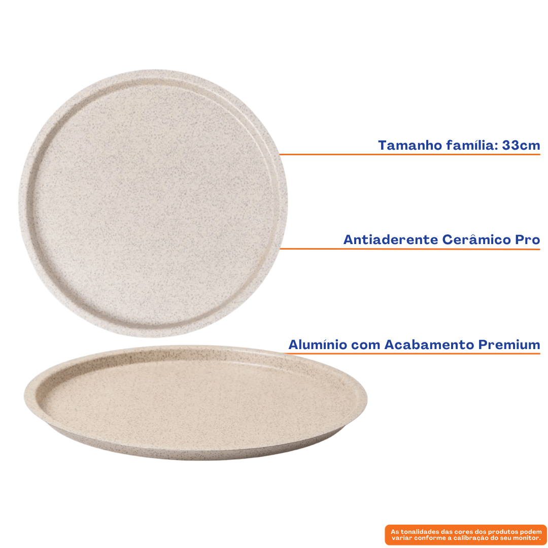 Assadeira Pizza Brinox Ceramic Life Bakeware 33cm Antiaderente Vanilla