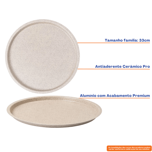 Assadeira Pizza Brinox Ceramic Life Bakeware 33cm Antiaderente Vanilla