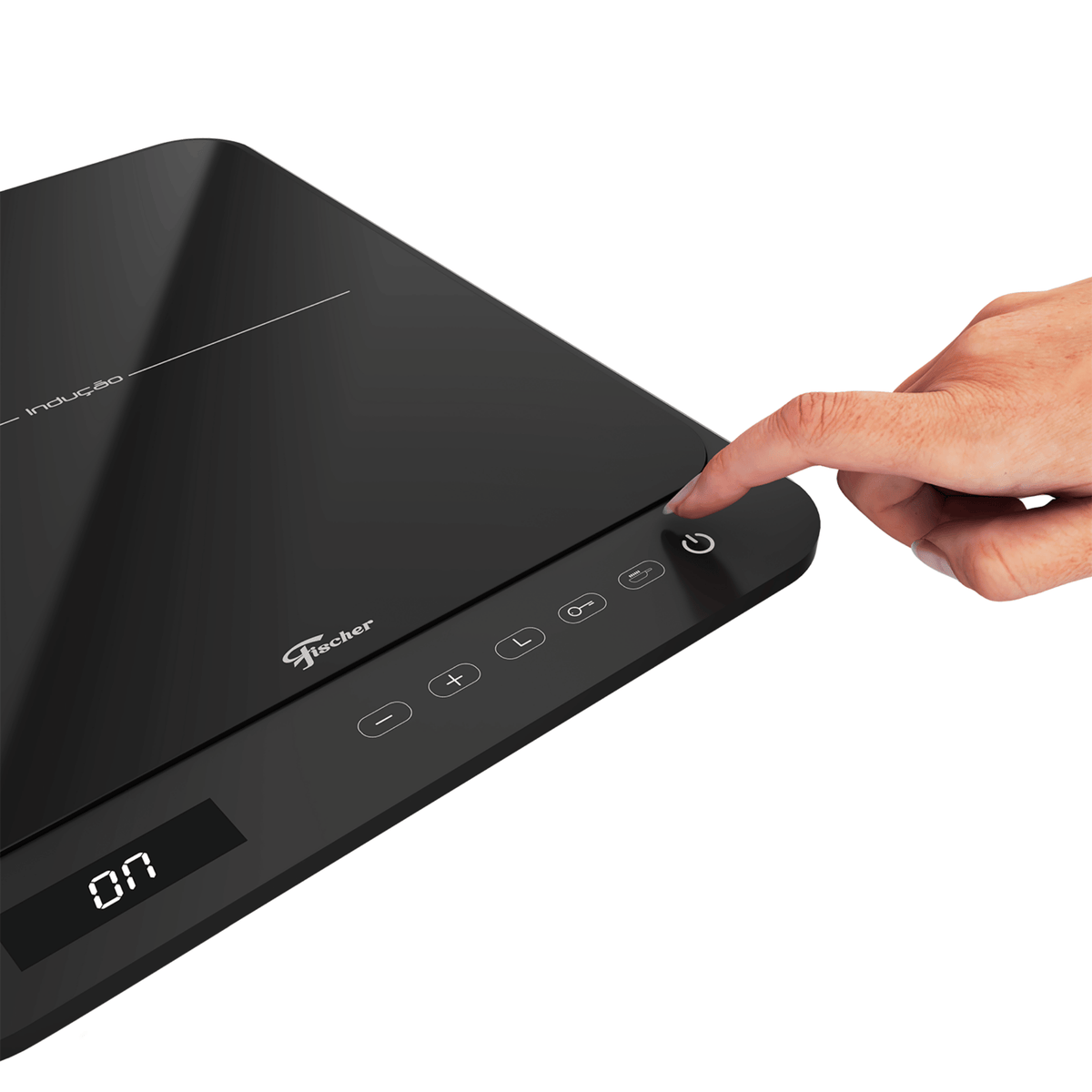 Cooktop Indução Portátil Fischer 1 Boca Mesa Vitrocerâmica Touch Screen Preto Bivolt