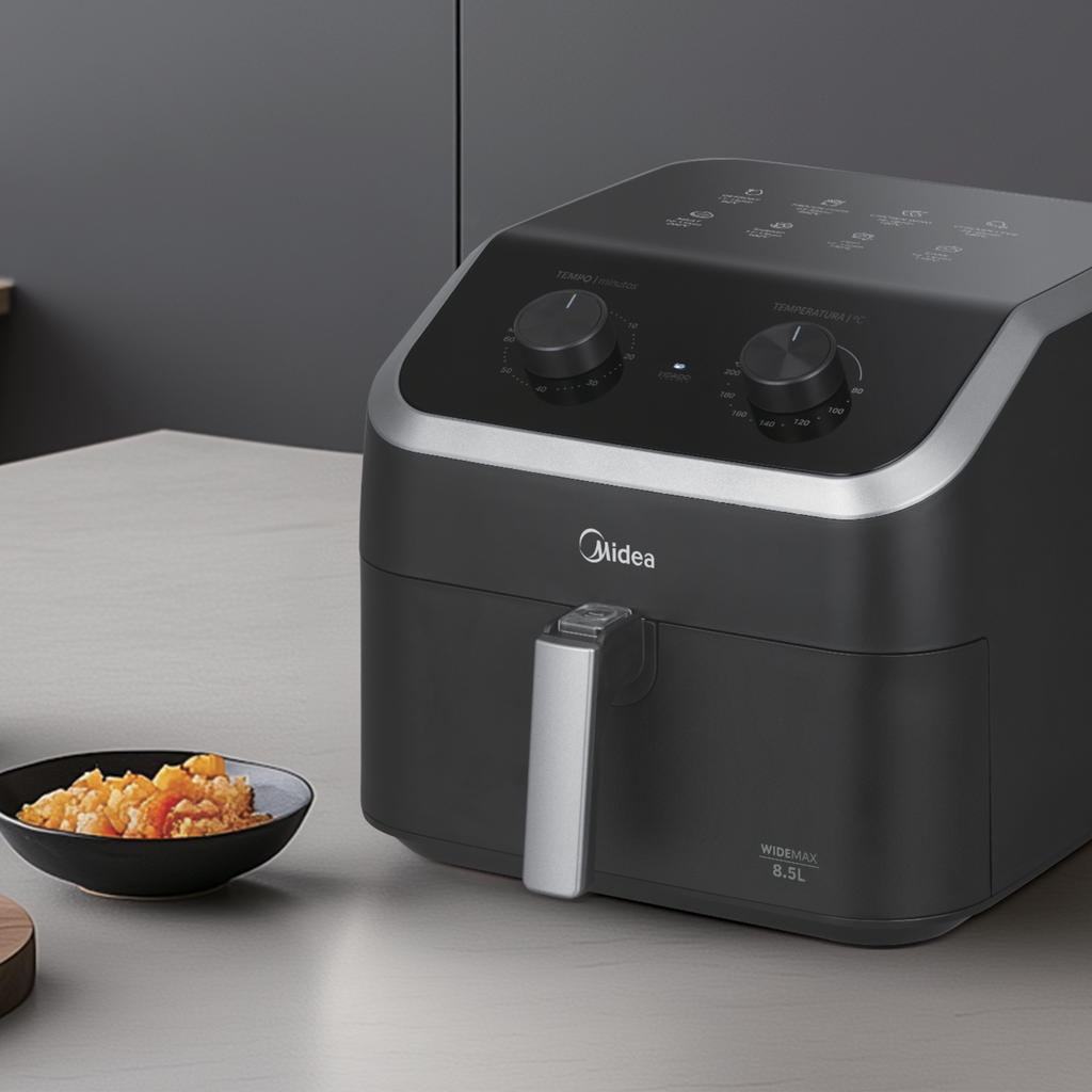 Fritadeira Elétrica Sem Óleo Air Fryer 8,5L Midea Widemax Cyclone Preto 220V