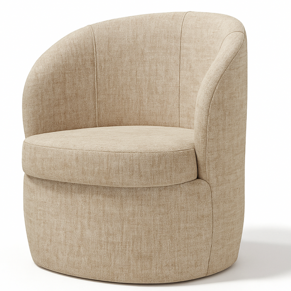Poltrona Carrara 67cm Konfort Giratória Linho Bege