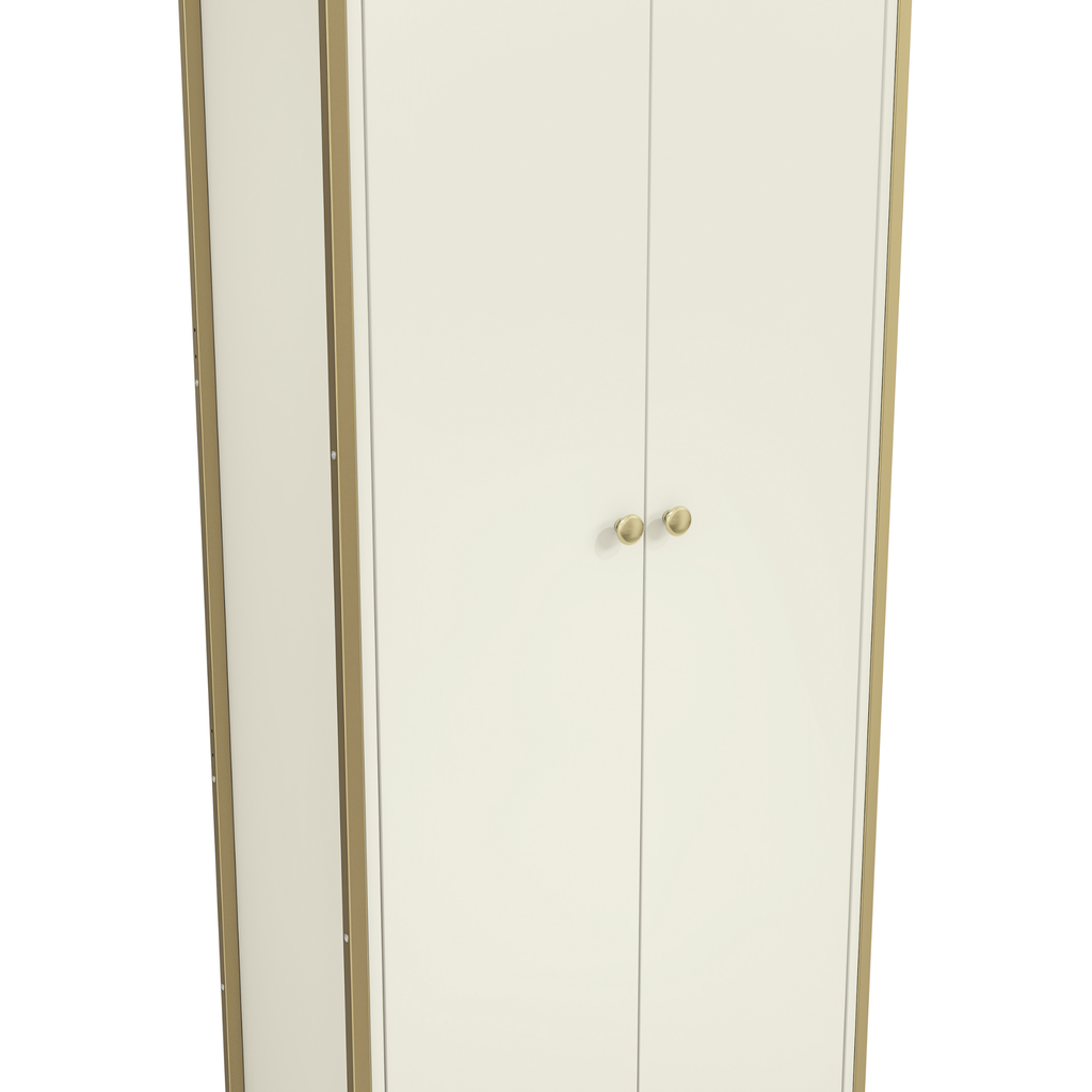 Armário Industrial Closet LI052 Kappesberg 72cm 2 Portas Off White e Dourado