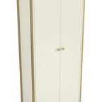 Armário Industrial Closet LI052 Kappesberg 72cm 2 Portas Off White e Dourado