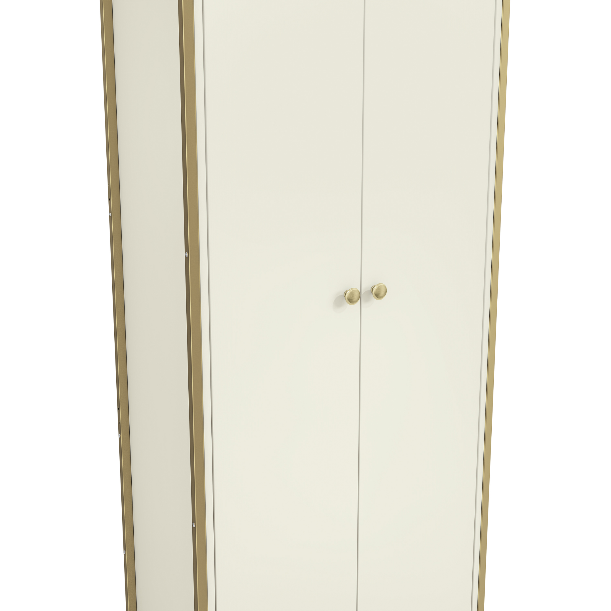 Armário Industrial Closet LI052 Kappesberg 72cm 2 Portas Off White e Dourado