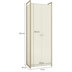 Armário Industrial Closet LI052 Kappesberg 72cm 2 Portas Off White e Dourado