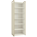 Armário Industrial Closet LI052 Kappesberg 72cm 2 Portas Off White e Dourado