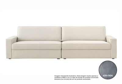 Sofá Living Fly 250cm Enele 2 Assentos Veludo Azul