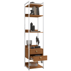 Armário Industrial Closet LI050 Kappesberg 48cm 5 Prateleiras 2 Gavetas Canela e Branco