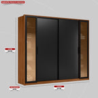 Roupeiro Laredo Demóbile 267cm 4 Portas 4 Gavetas Flex  Nogueira/Preto