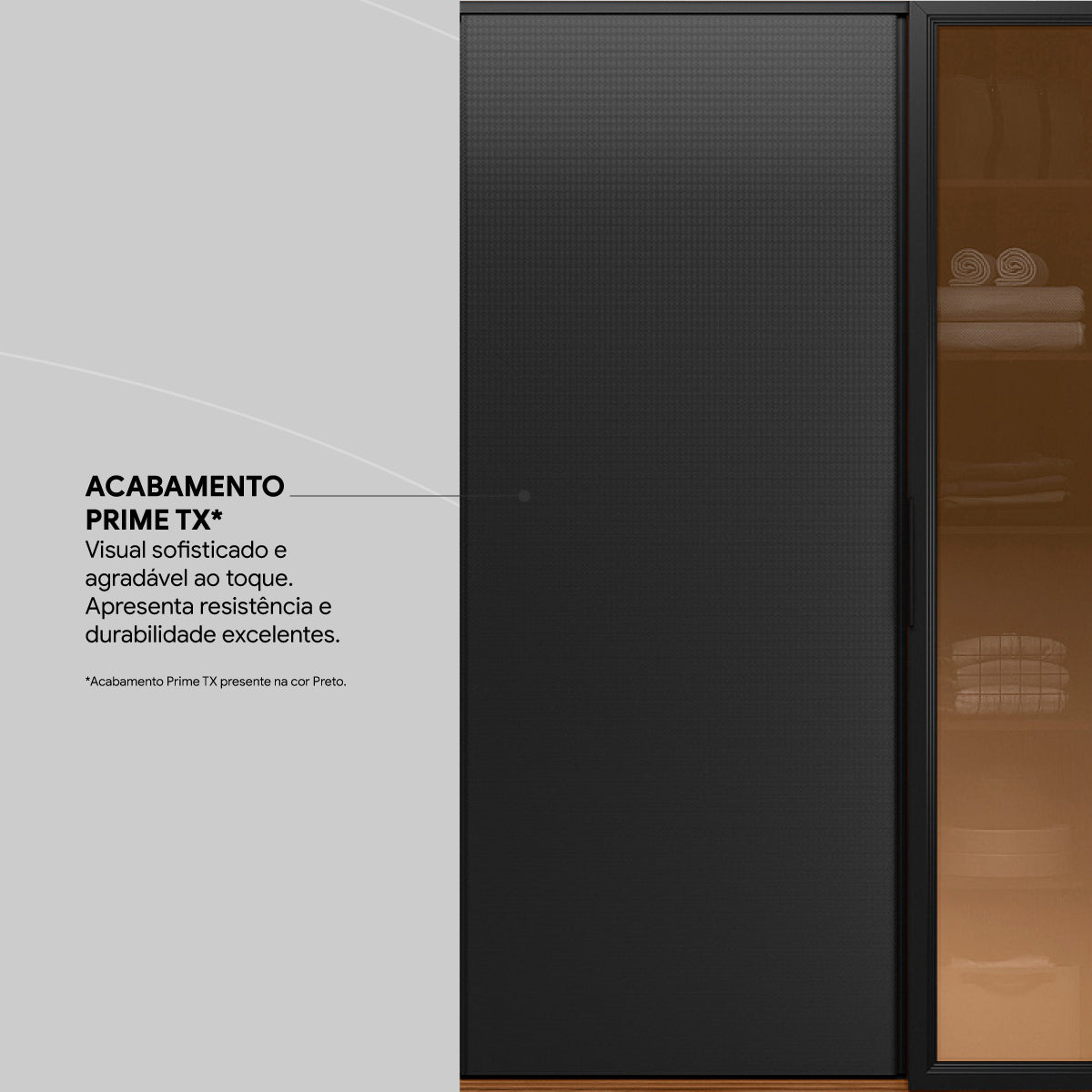 Roupeiro Laredo Demóbile 267cm 4 Portas 4 Gavetas Flex  Nogueira/Preto