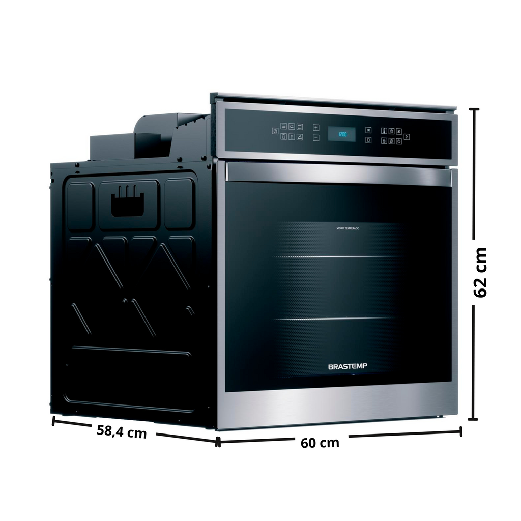 Kit Brastemp de Embutir Forno Elétrico 84 Litros BOT84AR+Micro-ondas 32 Litros BM146AE Inox/Preto 220V