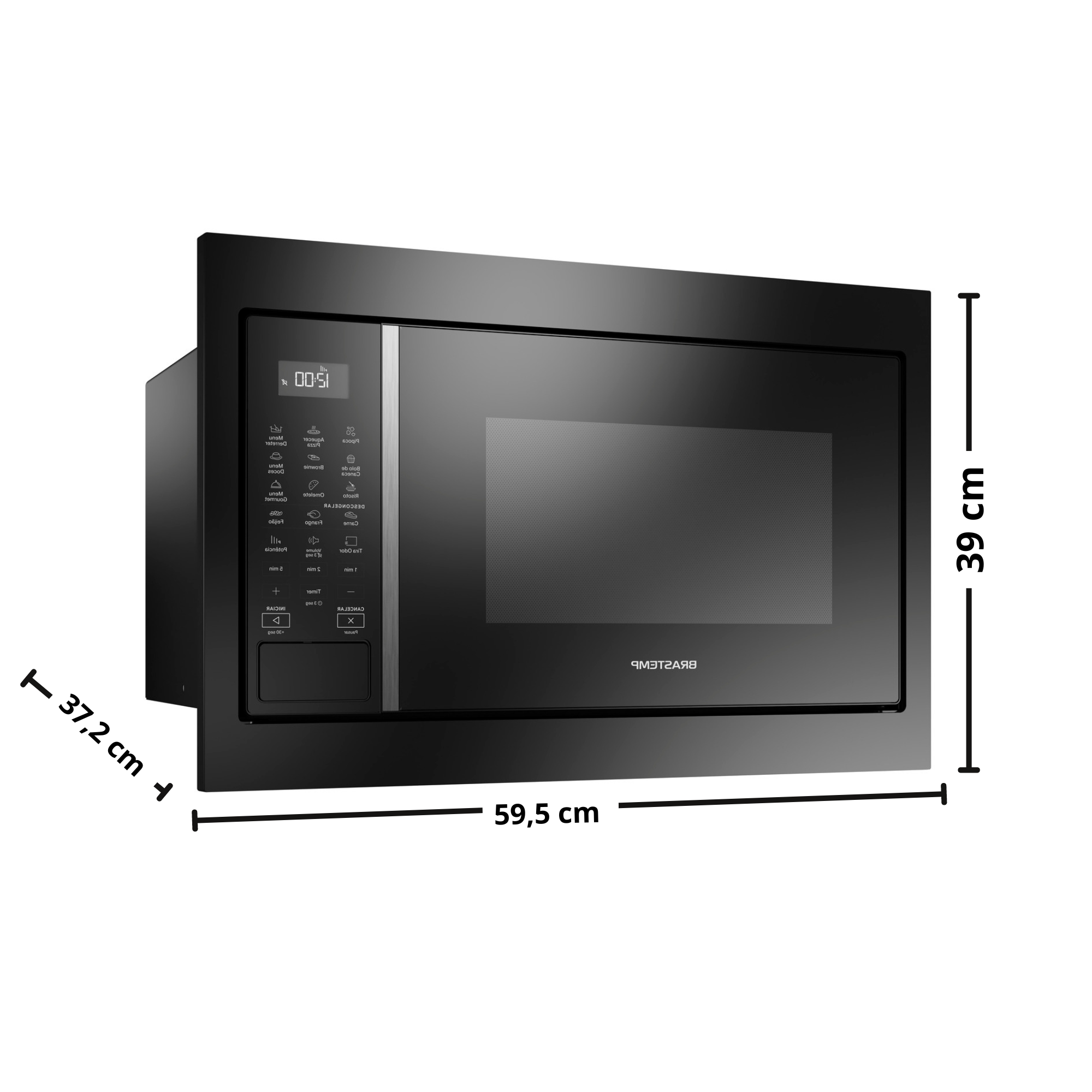 Kit Brastemp de Embutir Forno Elétrico 84 Litros BOT84AR+Micro-ondas 32 Litros BM146AE Inox/Preto 220V