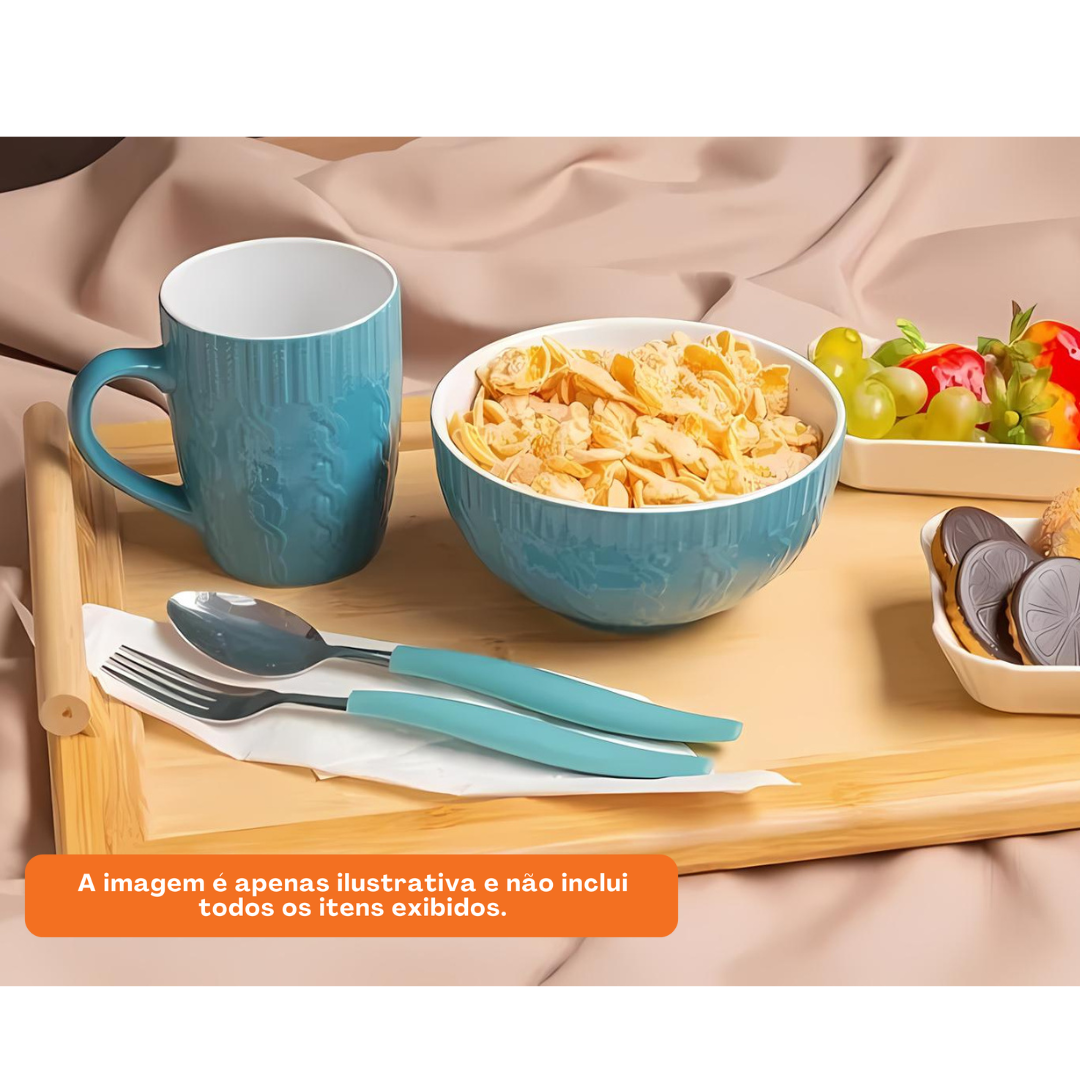 Bowl De Porcelana Redondo Etilux Textura Winter 540ml  Azul