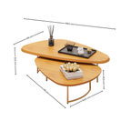 Mesa de Centro Pétala DJ Móveis Orgânica Pé Dourado Cedro