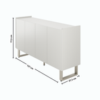 Balcão Buffet Arcadia Província 137cm 4 Portas Off White e Champanhe