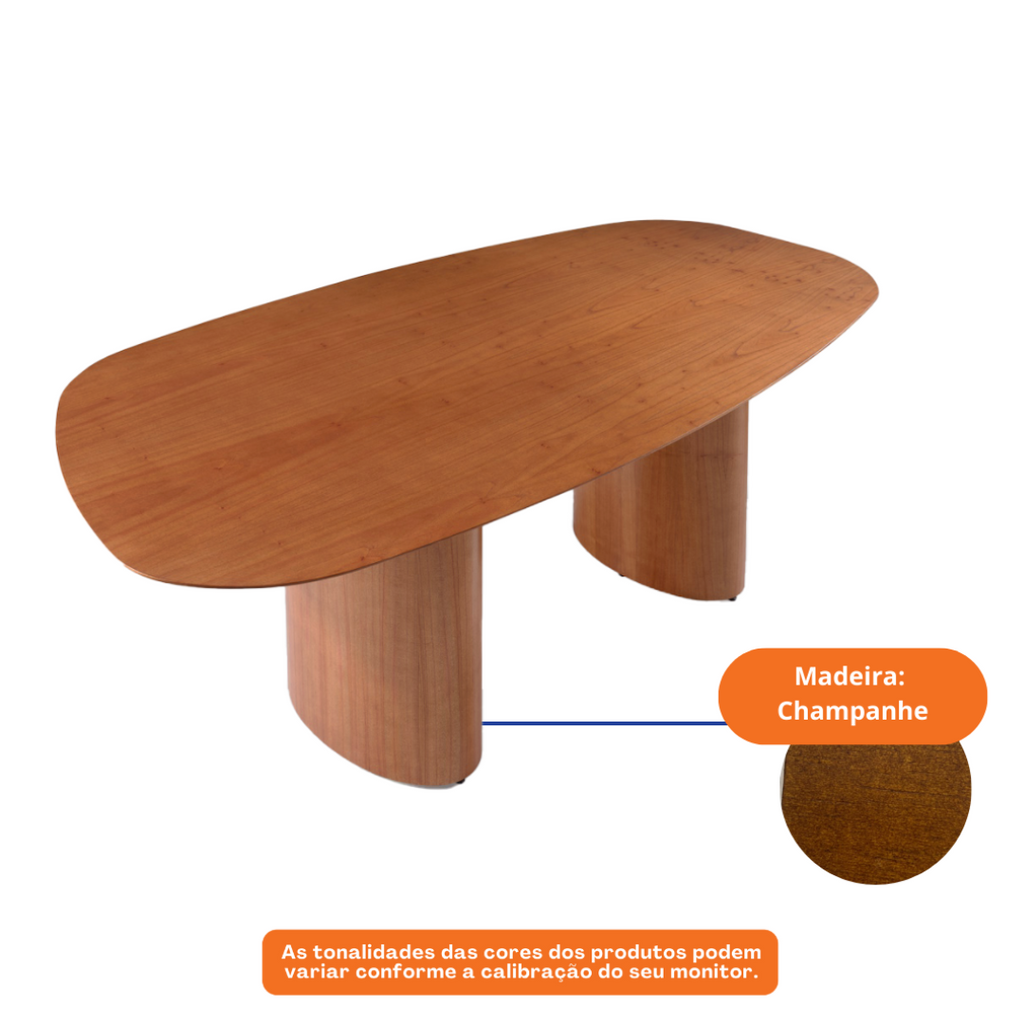 Mesa Vita Orgânica Ferrati 220x110 Laminado Champanhe