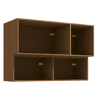 Armário Aéreo de Cozinha Vibra Kappesberg 120cm 4 Portas Canela e Grafite com Vidro