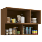 Armário Aéreo de Cozinha Vibra Kappesberg 120cm 4 Portas Canela e Grafite com Vidro