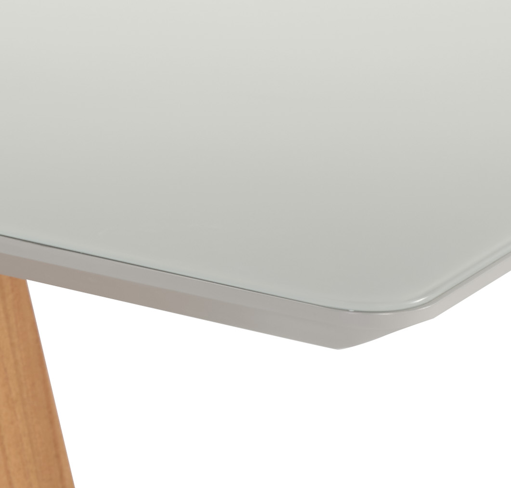 Mesa Retangular Diamond Ferrati 200x100cm Champanhe Tampo com Vidro Off White