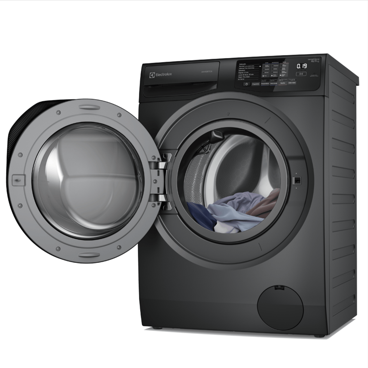 Lava e Seca Electrolux 12kg LSC12 Inverter Lavagem Inteligente Cinza Ônix 220V