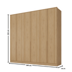 Roupeiro Logan Mambel 240cm 100% MDF 6 Portas Olmo
