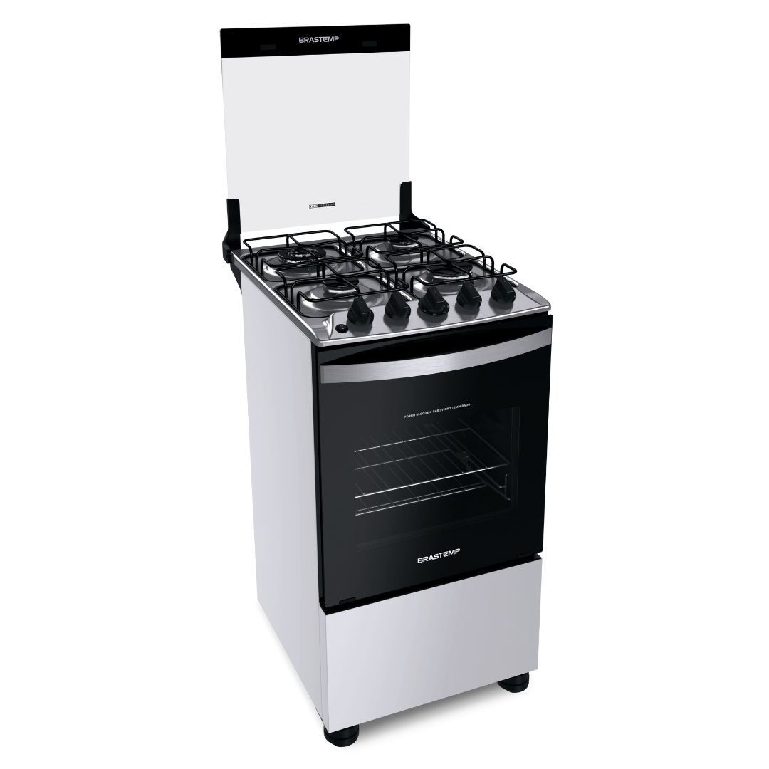 Fogão 4 Bocas Brastemp BFO4EB Piso Dupla Chama Branco Bivolt