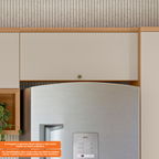 Armário Aéreo de Cozinha Selene Linea 100% MDF 1 Porta 80cm Jequitibá e Off White