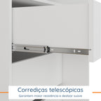 Roupeiro Creta Mambel 200cm 2 Portas de Correr com Espelho 100% MDF Branco