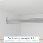 Roupeiro Creta Mambel 200cm 2 Portas de Correr com Espelho 100% MDF Branco