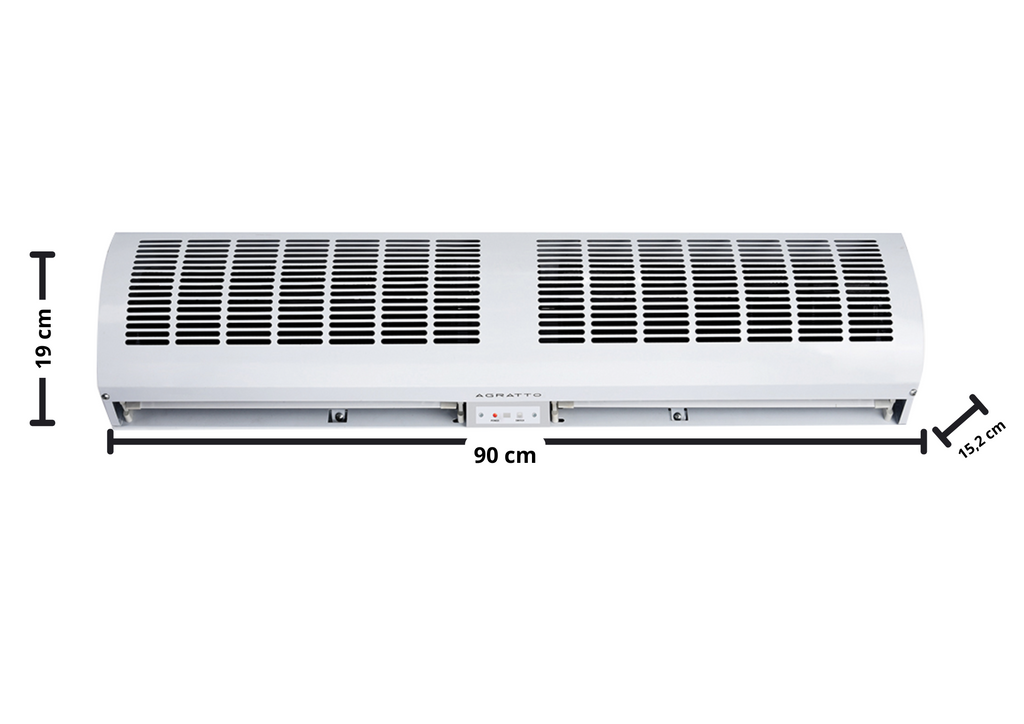 Cortina de Ar Agratto 90cm CAR09 02 com Controle Branco 220V