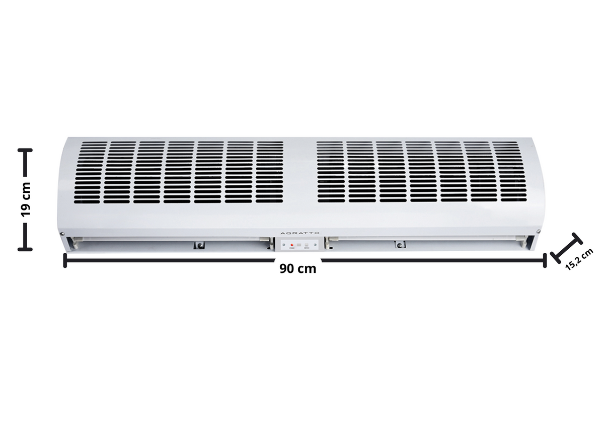 Cortina de Ar Agratto 90cm CAR09 02 com Controle Branco 220V