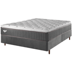 Conjunto Cama Box Comfy King Ecoflex 193x203x76cm Molas Ensacadas Grafite