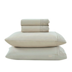 Jogo de Roupa de Cama Queen 4 Peças Hedrons Rendas Toque de Algodão  Antílope
