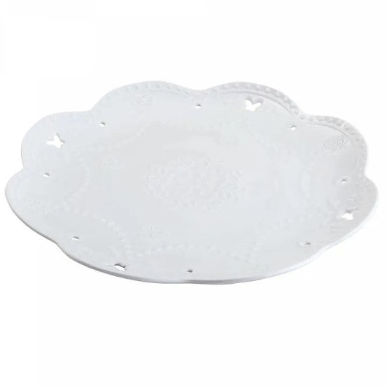 Prato de Porcelana Rojemac Butterfly 32cm  Branco