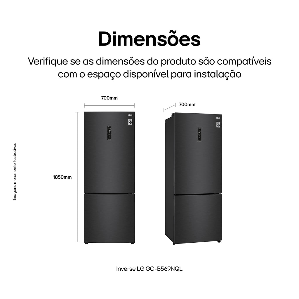 Refrigerador LG 462L Inverter Duplex Smart Inverse Black Inox 220V