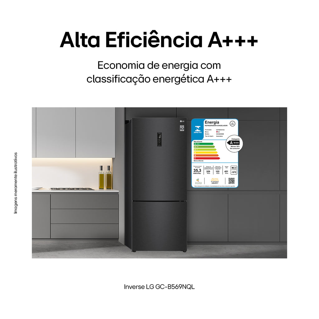 Refrigerador LG 462L Inverter Duplex Smart Inverse Black Inox 220V