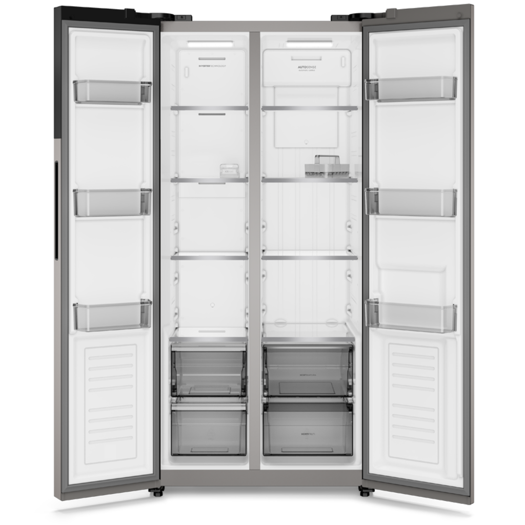 Refrigerador Electrolux 431L ES40S Side by Side Autosense Inverter Inox Look Bivolt