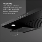 Coifa de Parede Fischer Platinium 90cm Controle por Gesto Preto 220V
