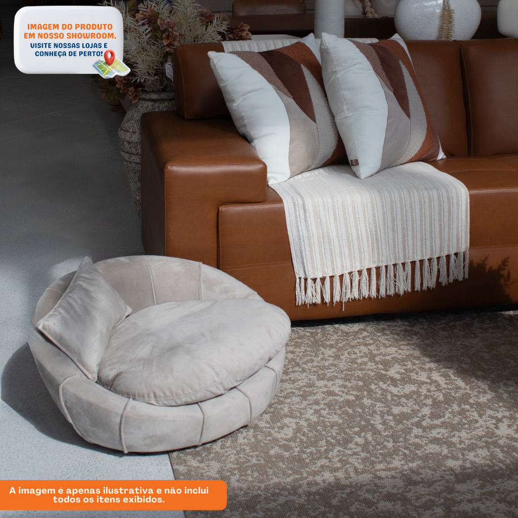 Sofá Pet Zafira 78cm Molufan Veludo Bege