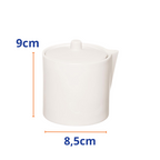Açucareiro de Porcelana Etilux Manhattan com Colher 300ml Branco