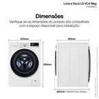 Lava e Seca LG 14kg VC4 AI DD Smart Branca 220V