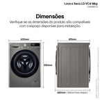 Lava e Seca LG 14KG VC4 AI DD Smart Inox 220V