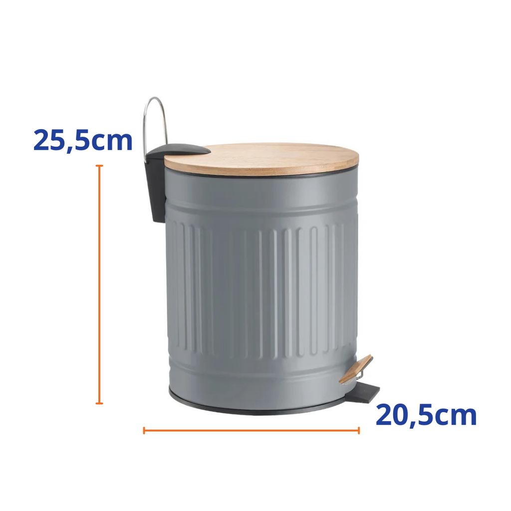 Lixeira Fluted 3L Jolitex com Pedal Cinza