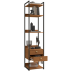 Armário Industrial Closet LI050 Kappesberg 48cm 5 Prateleiras 2 Gavetas Canela e Preto Fosco