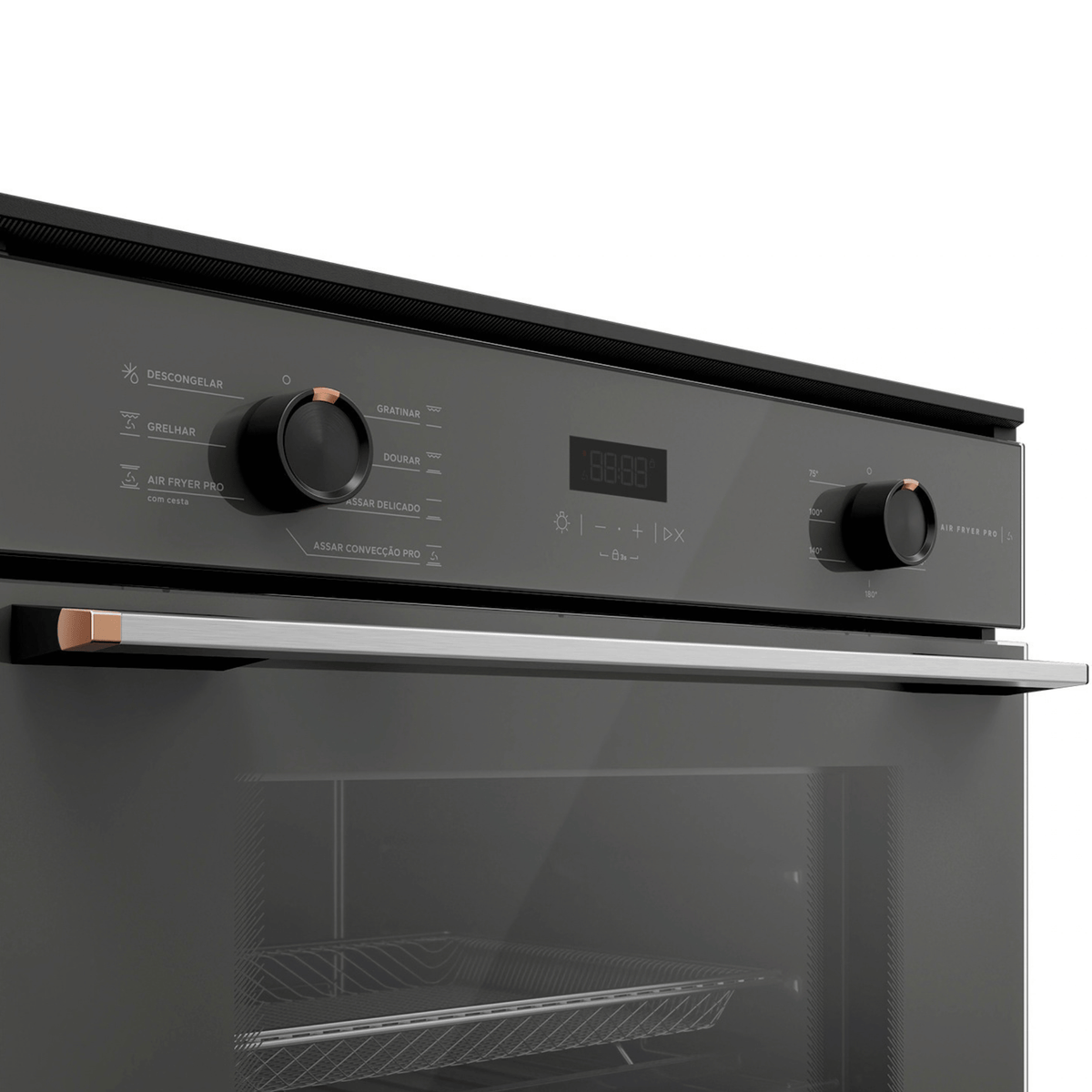 Kit Brastemp de Embutir Forno Elétrico 84L+Micro-ondas 32L Cinza e Preto 220V