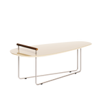 Mesa de Centro Orgânica Side Imcal 120x56 Pé em Metal Off White