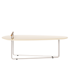 Mesa de Centro Orgânica Side Imcal 120x56 Pé em Metal Off White