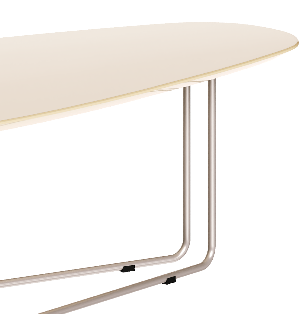 Mesa de Centro Orgânica Side Imcal 120x56 Pé em Metal Off White