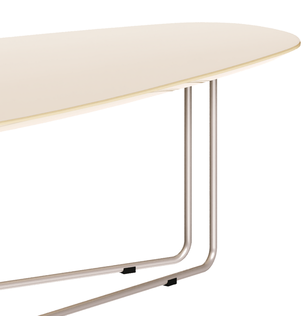 Mesa de Centro Orgânica Side Imcal 120x56 Pé em Metal Off White